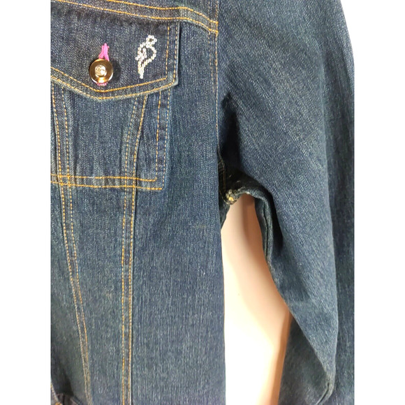 Cappagallo Women's Blue Jean Denim Jacket Button Up Size XL Cotton Spandex... - Picture 15 of 16